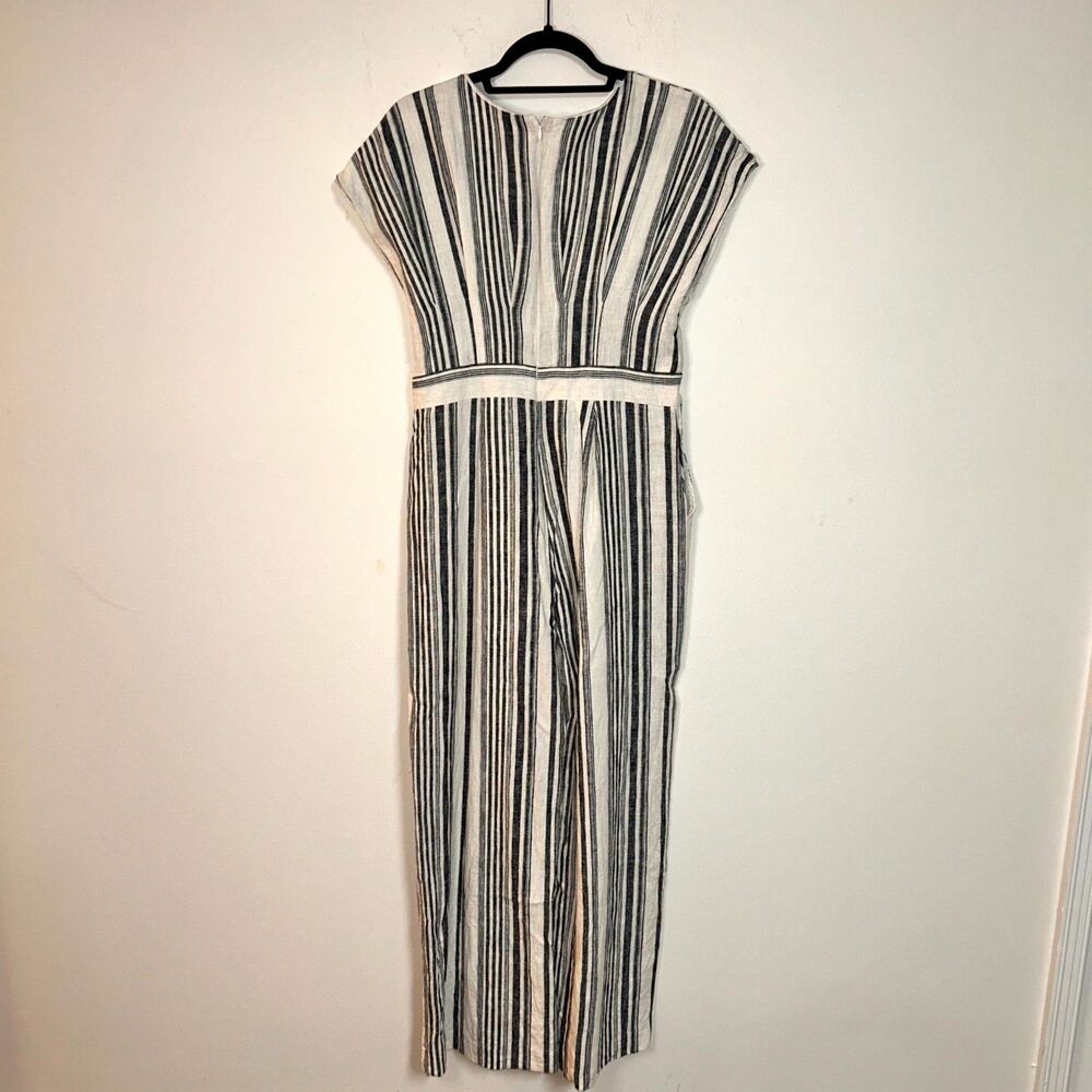 Gibson & Latimer Jumpsuit Womens Medium Cream Cap Sleeve One Piece Preppy Boho - Picture 2 of 9